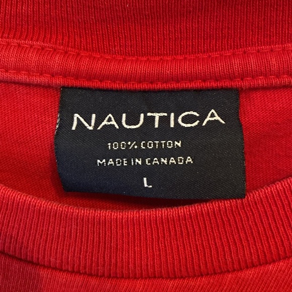 Nautica Mens red t shirt size Large EUC - Picture 3 of 3